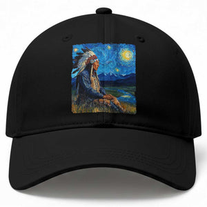 Native American Indian Van Goghs Starry Night Baseball Cap