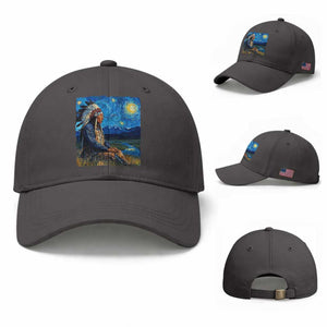Native American Indian Van Goghs Starry Night Baseball Cap