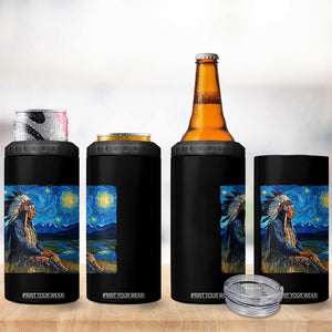 Native American Indian Van Goghs Starry Night 4 in 1 Can Cooler Tumbler TS11 Print Your Wear