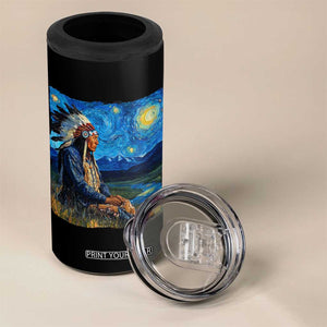 Native American Indian Van Goghs Starry Night 4 in 1 Can Cooler Tumbler TS11 Print Your Wear