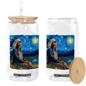 Native American Indian Van Goghs Starry Night Glass Can TS11 Print Your Wear