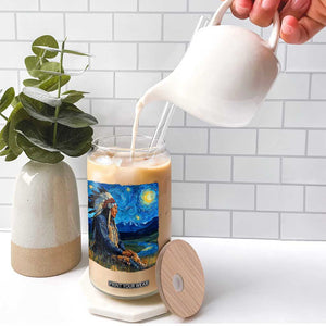 Native American Indian Van Goghs Starry Night Glass Can TS11 Print Your Wear