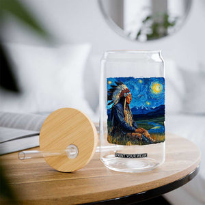 Native American Indian Van Goghs Starry Night Glass Can TS11 Print Your Wear