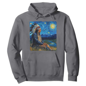 Native American Indian Van Goghs Starry Night Hoodie TS11 Charcoal Print Your Wear