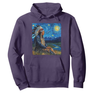 Native American Indian Van Goghs Starry Night Hoodie TS11 Purple Print Your Wear
