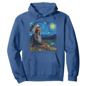 Native American Indian Van Goghs Starry Night Hoodie TS11 Royal Blue Print Your Wear