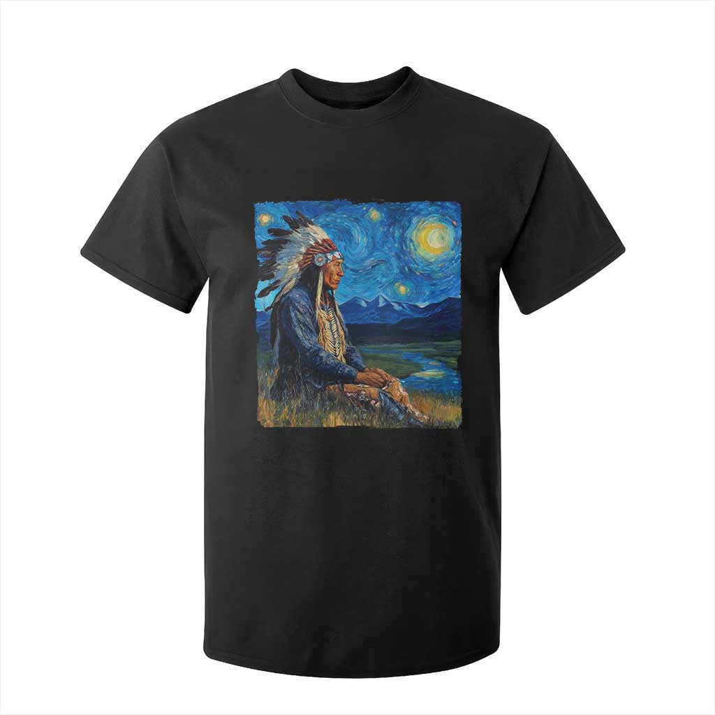 Native American Indian Van Goghs Starry Night T Shirt For Kid TS11 Black Print Your Wear