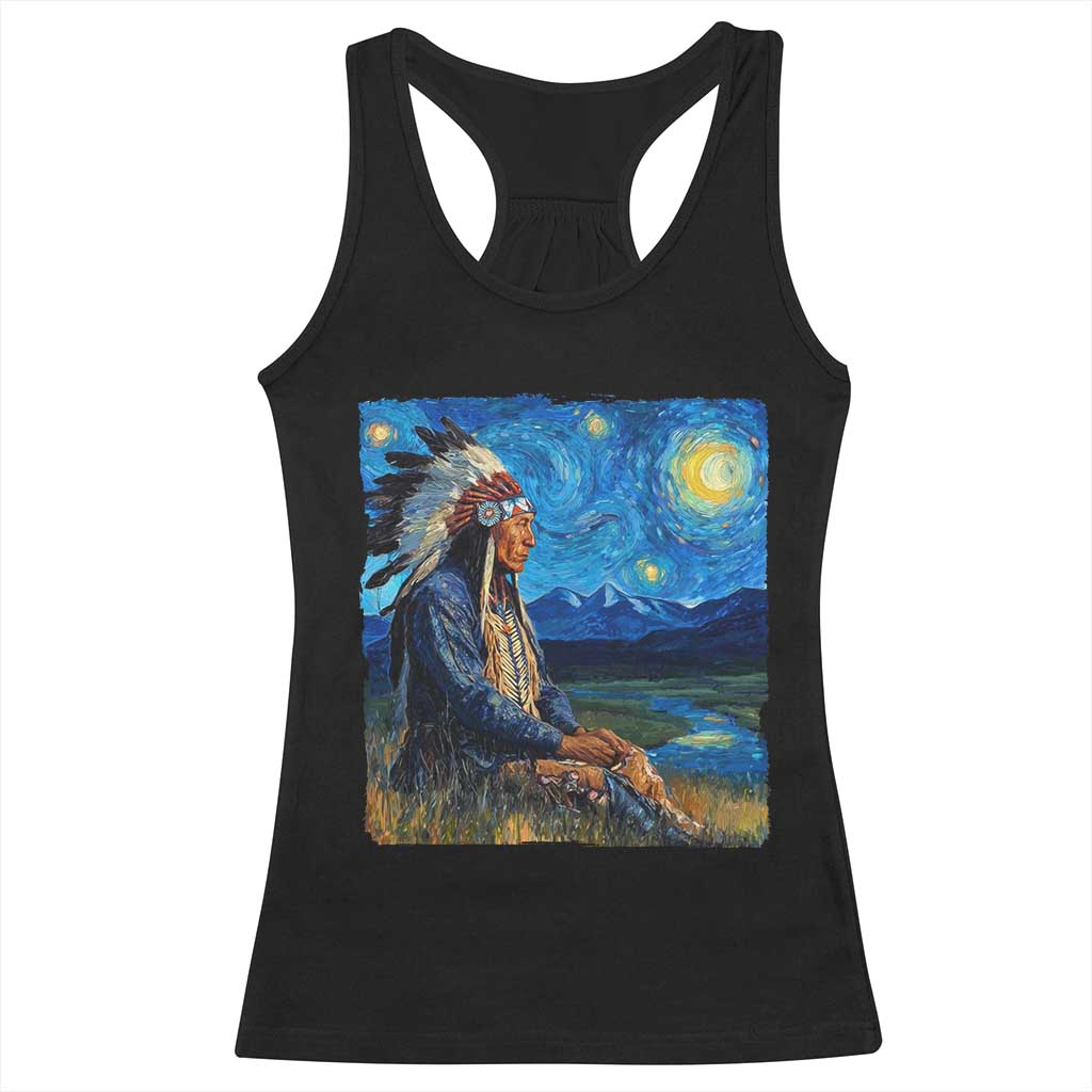 Native American Indian Van Goghs Starry Night Racerback Tank Top TS11 Black Print Your Wear