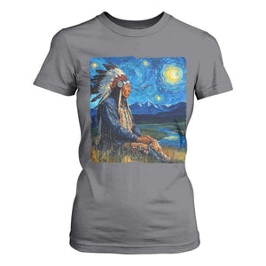 Native American Indian Van Goghs Starry Night T Shirt For Women TS11 Charcoal Print Your Wear