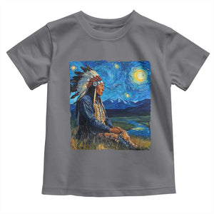 Native American Indian Van Goghs Starry Night Toddler T Shirt TS11 Charcoal Print Your Wear