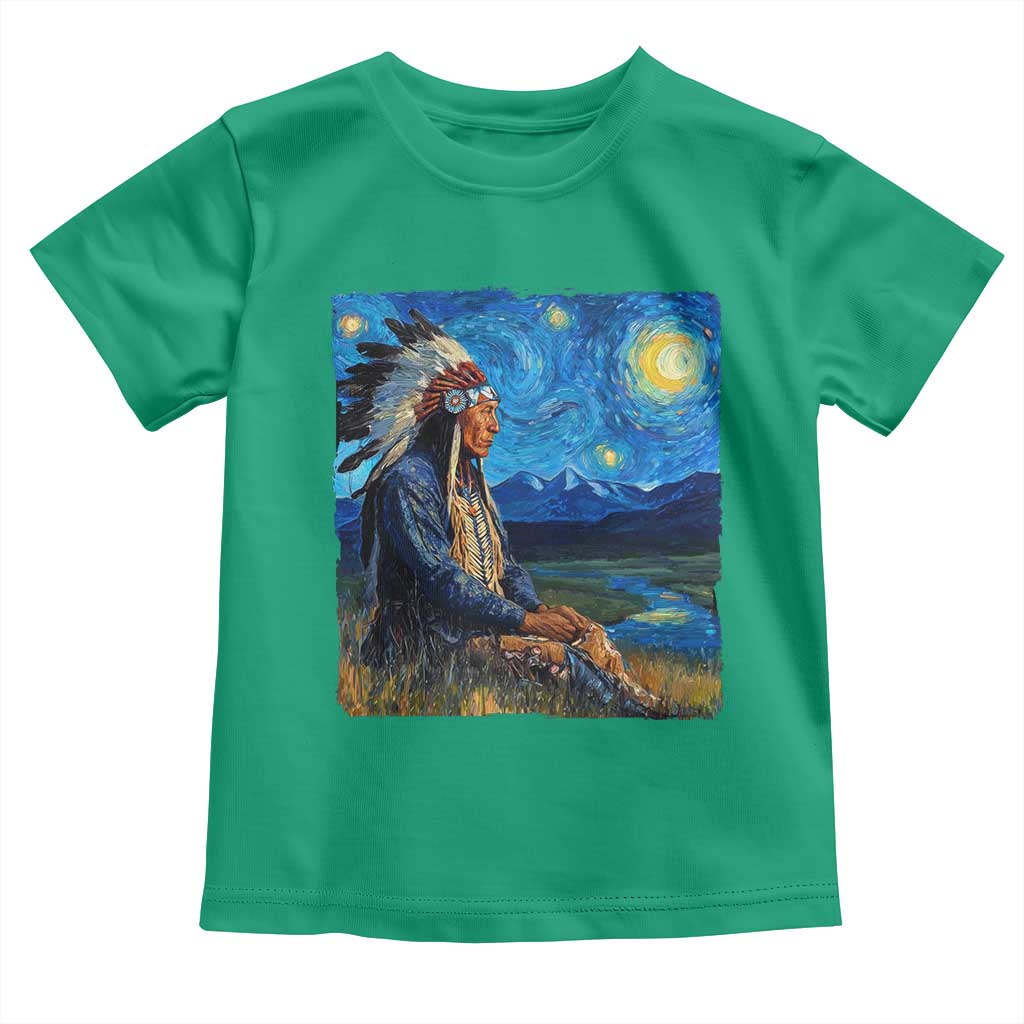 Native American Indian Van Goghs Starry Night Toddler T Shirt TS11 Irish Green Print Your Wear