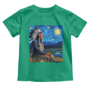 Native American Indian Van Goghs Starry Night Toddler T Shirt TS11 Irish Green Print Your Wear