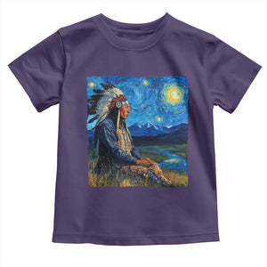Native American Indian Van Goghs Starry Night Toddler T Shirt TS11 Purple Print Your Wear