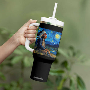 Native American Indian Van Goghs Starry Night Tumbler With Handle TS11 Print Your Wear