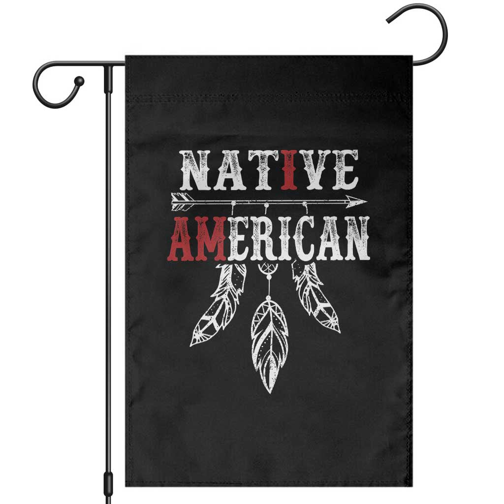 I Am Native American Garden Flag Indigenous Pride Vintage Dreamcatcher Arrow TS11 Black Print Your Wear