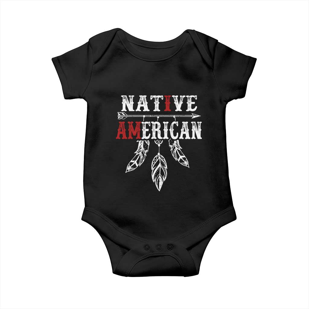I Am Native American Baby Onesie Indigenous Pride Vintage Dreamcatcher Arrow TS11 Black Print Your Wear