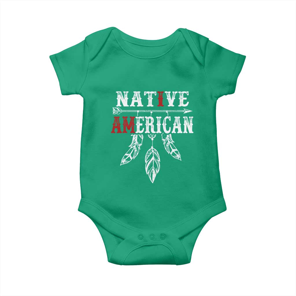 I Am Native American Baby Onesie Indigenous Pride Vintage Dreamcatcher Arrow TS11 Irish Green Print Your Wear