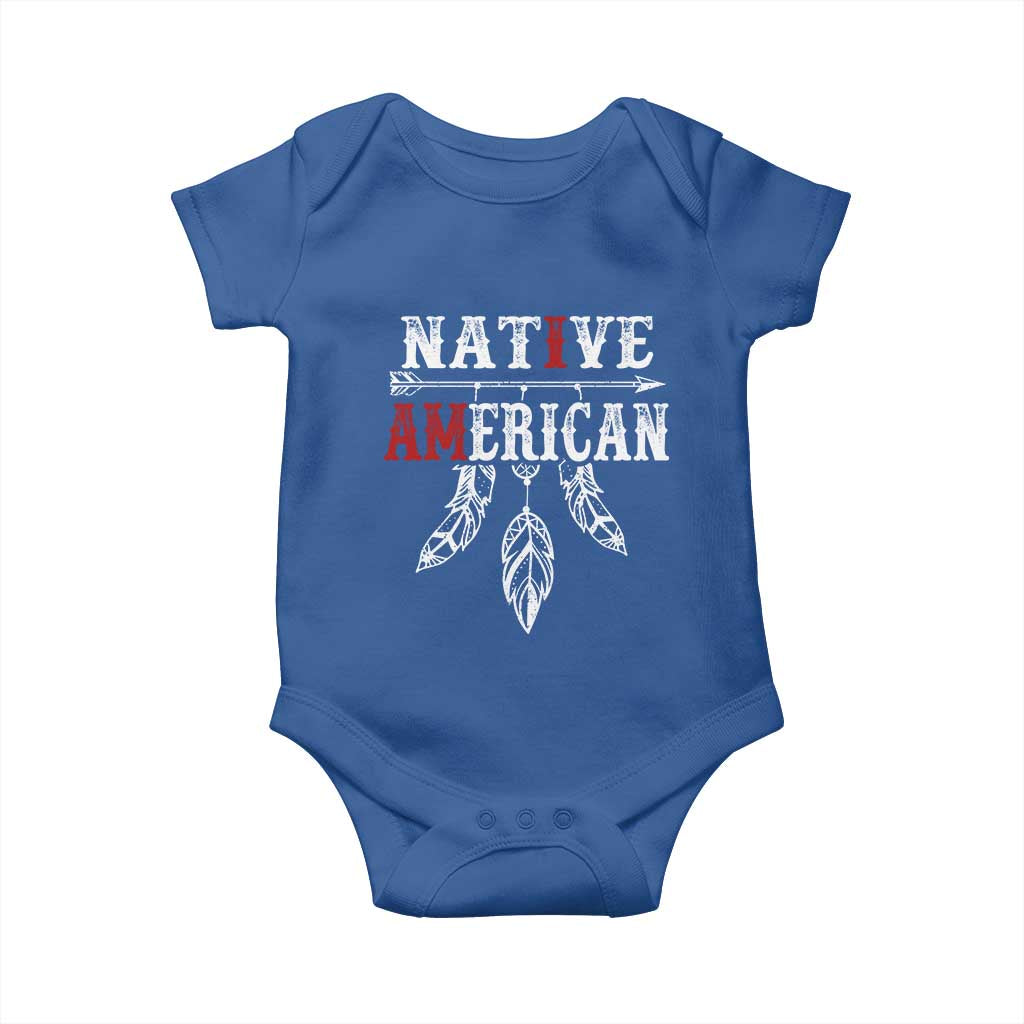 I Am Native American Baby Onesie Indigenous Pride Vintage Dreamcatcher Arrow TS11 Royal Blue Print Your Wear