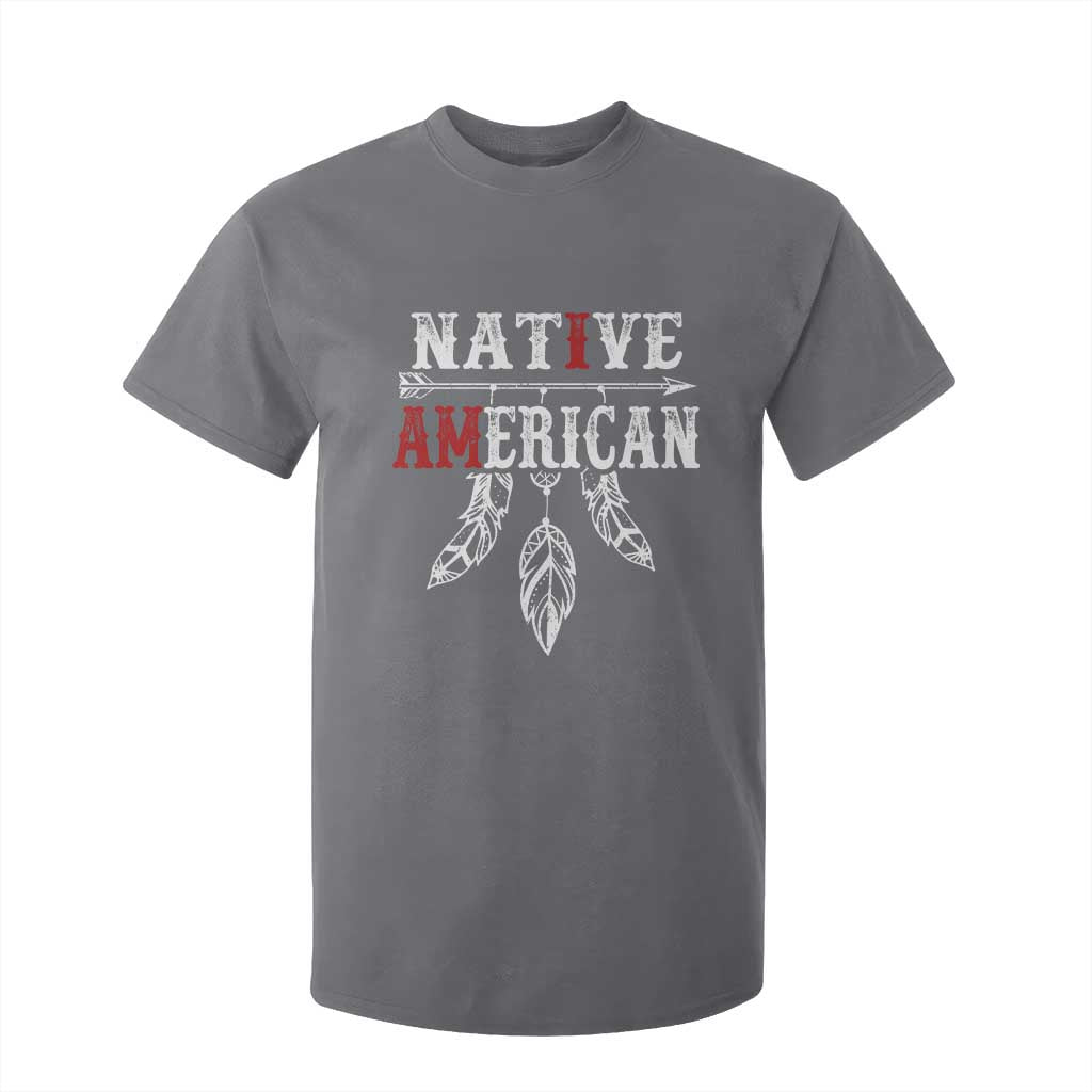 I Am Native American T Shirt For Kid Indigenous Pride Vintage Dreamcatcher Arrow TS11 Charcoal Print Your Wear