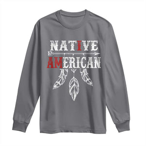 I Am Native American Long Sleeve Shirt Indigenous Pride Vintage Dreamcatcher Arrow TS11 Charcoal Print Your Wear