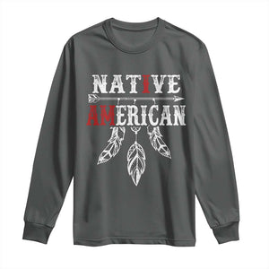 I Am Native American Long Sleeve Shirt Indigenous Pride Vintage Dreamcatcher Arrow TS11 Dark Heather Print Your Wear