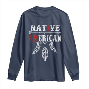 I Am Native American Long Sleeve Shirt Indigenous Pride Vintage Dreamcatcher Arrow TS11 Navy Print Your Wear