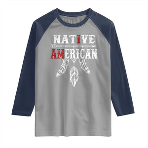 I Am Native American Raglan Shirt Indigenous Pride Vintage Dreamcatcher Arrow TS11 Sport Gray Navy Print Your Wear