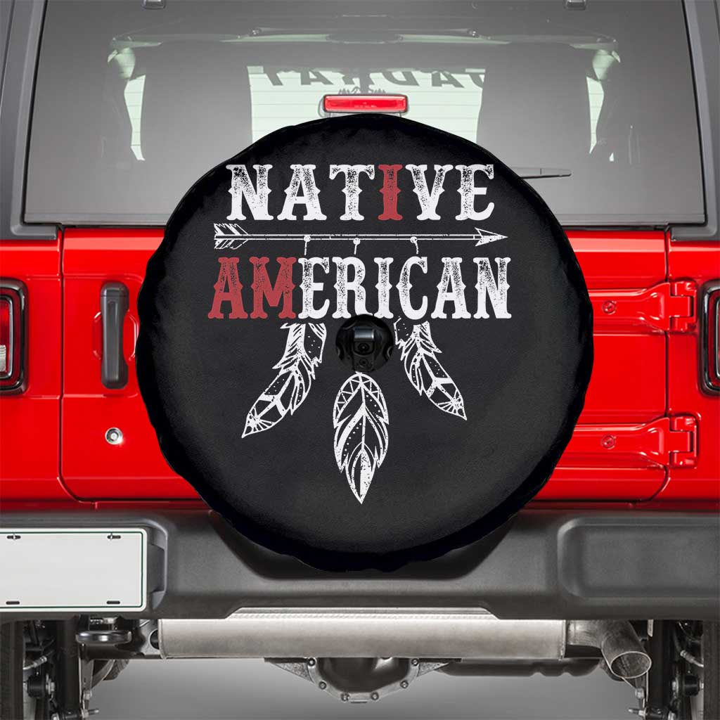 I Am Native American Spare Tire Cover Indigenous Pride Vintage Dreamcatcher Arrow TS11 Black Print Your Wear