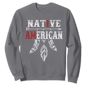 I Am Native American Sweatshirt Indigenous Pride Vintage Dreamcatcher Arrow TS11 Charcoal Print Your Wear