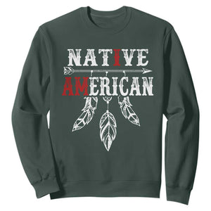 I Am Native American Sweatshirt Indigenous Pride Vintage Dreamcatcher Arrow TS11 Dark Forest Green Print Your Wear