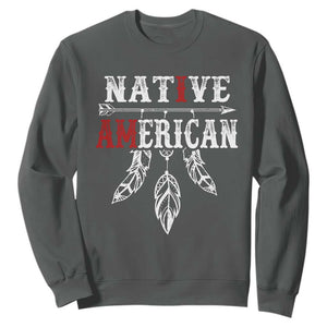 I Am Native American Sweatshirt Indigenous Pride Vintage Dreamcatcher Arrow TS11 Dark Heather Print Your Wear