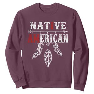 I Am Native American Sweatshirt Indigenous Pride Vintage Dreamcatcher Arrow TS11 Maroon Print Your Wear