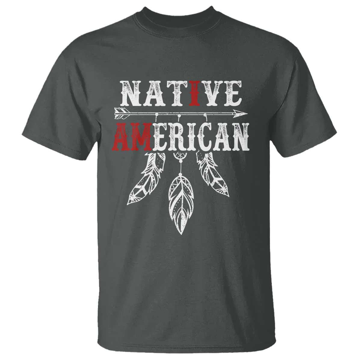 I Am Native American T Shirt Indigenous Pride Vintage Dreamcatcher Arrow TS11 Dark Heather Print Your Wear