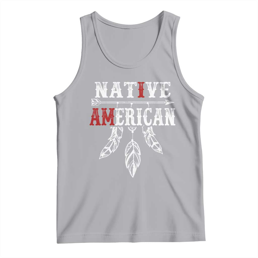 I Am Native American Tank Top Indigenous Pride Vintage Dreamcatcher Arrow TS11 Athletic Heather Print Your Wear