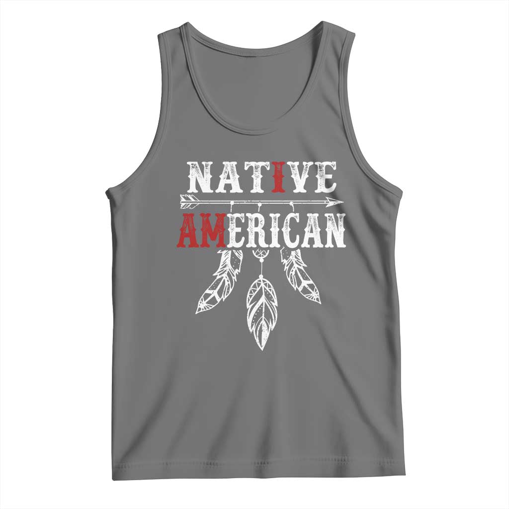 I Am Native American Tank Top Indigenous Pride Vintage Dreamcatcher Arrow TS11 Black Heather Print Your Wear