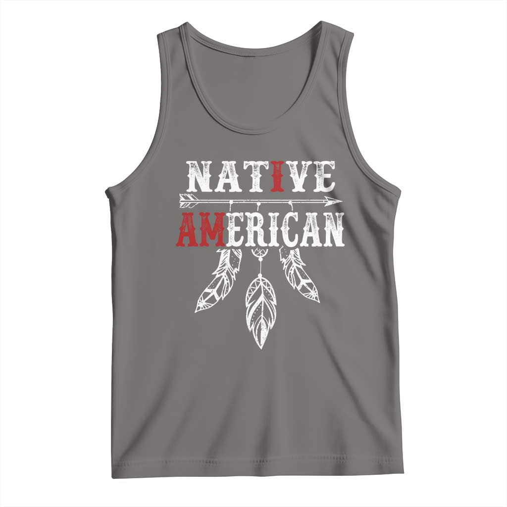 I Am Native American Tank Top Indigenous Pride Vintage Dreamcatcher Arrow TS11 Deep Heather Print Your Wear