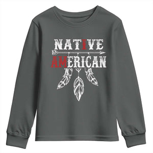 I Am Native American Youth Sweatshirt Indigenous Pride Vintage Dreamcatcher Arrow TS11 Dark Heather Print Your Wear
