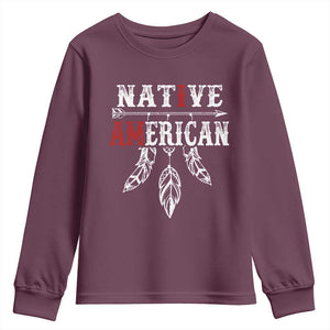I Am Native American Youth Sweatshirt Indigenous Pride Vintage Dreamcatcher Arrow TS11 Maroon Print Your Wear