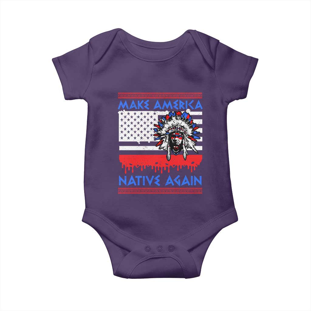 Make America Native Again Baby Onesie Native Indian Pride USA Flag TS11 Purple Print Your Wear