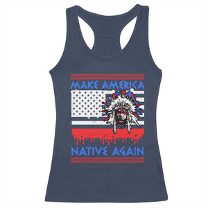 Make America Native Again Racerback Tank Top Native Indian Pride USA Flag TS11 Navy Print Your Wear