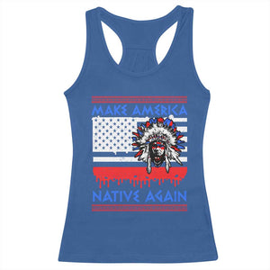 Make America Native Again Racerback Tank Top Native Indian Pride USA Flag TS11 Royal Blue Print Your Wear