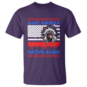 Make America Native Again T Shirt Native Indian Pride USA Flag TS11 Purple Print Your Wear