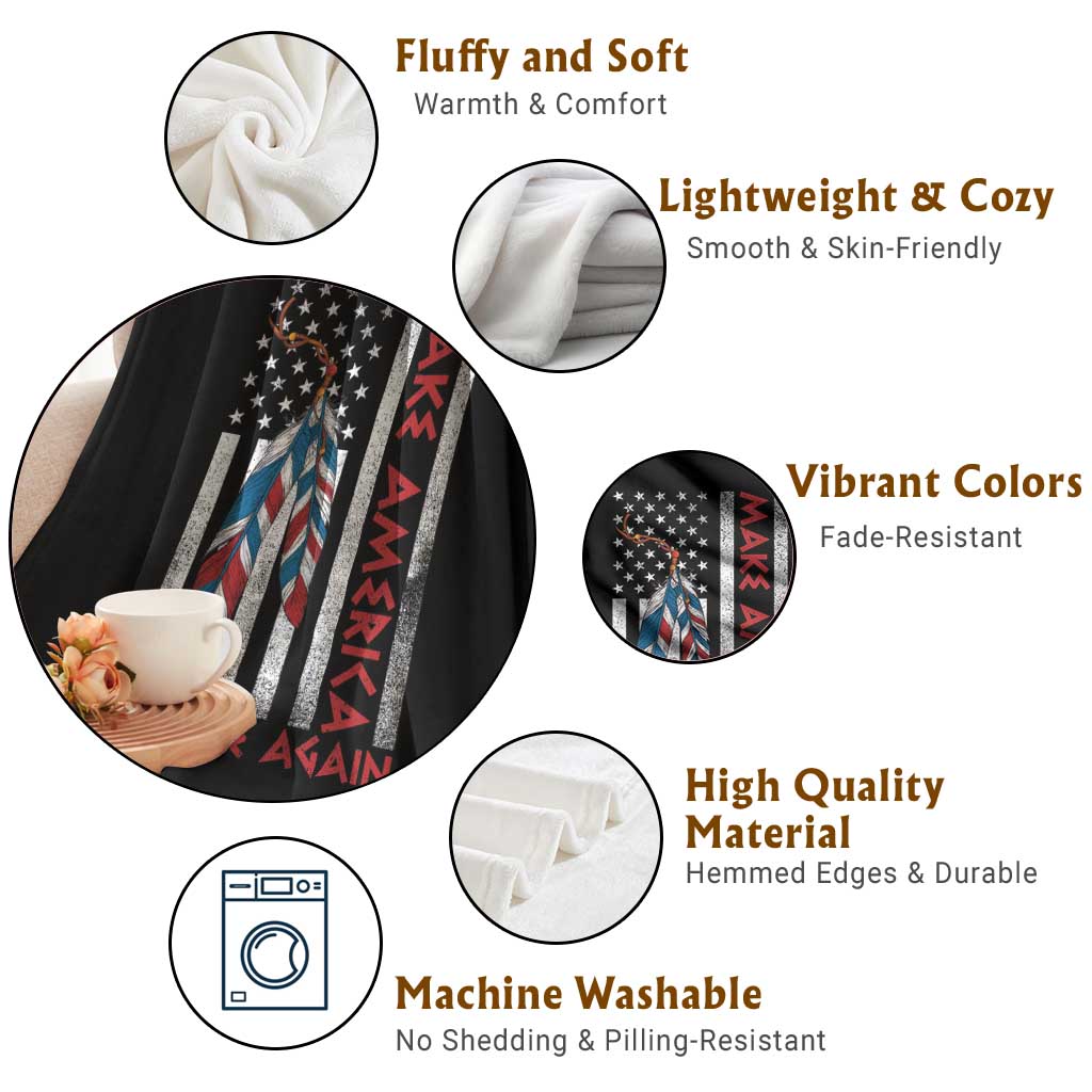 Make America Native Again Throw Blanket Indigenous Peoples Day USA Flag TS11 Print Your Wear