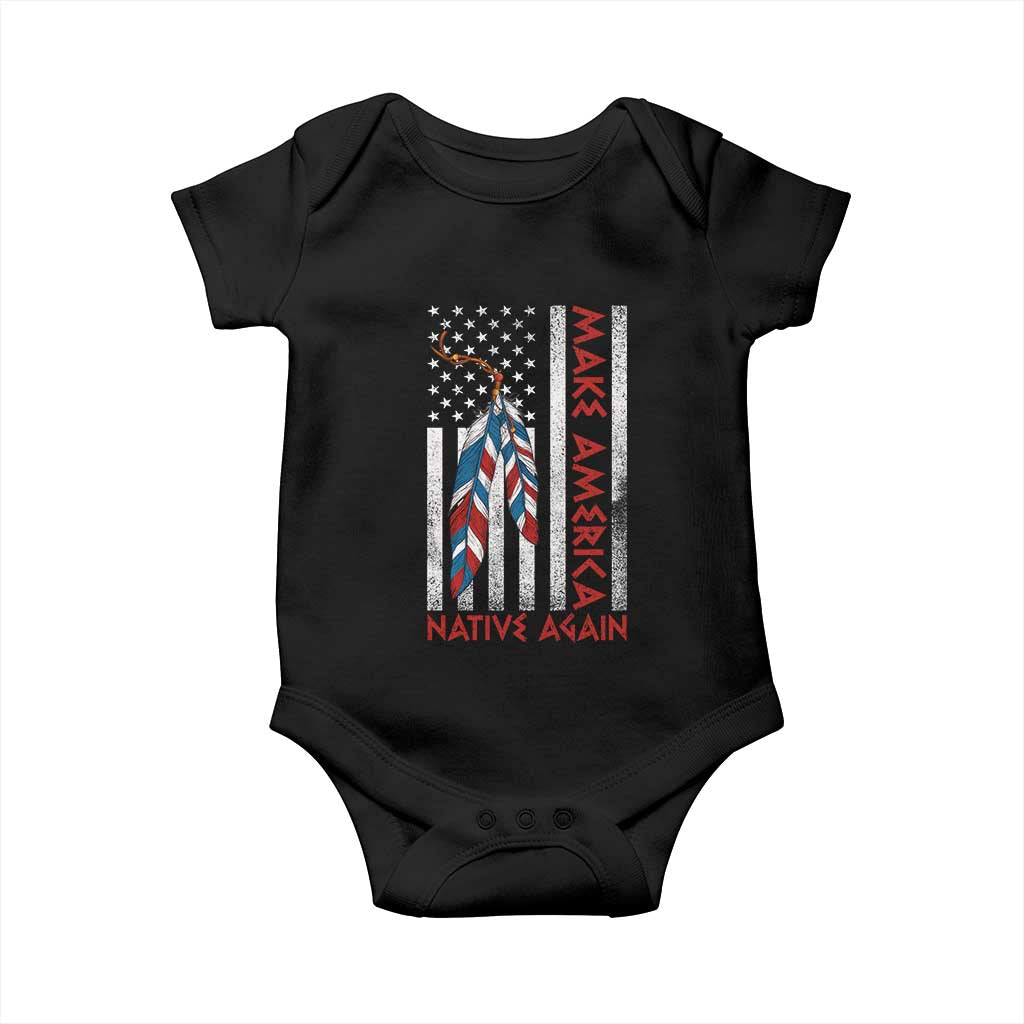 Make America Native Again Baby Onesie Indigenous Peoples Day USA Flag TS11 Black Print Your Wear