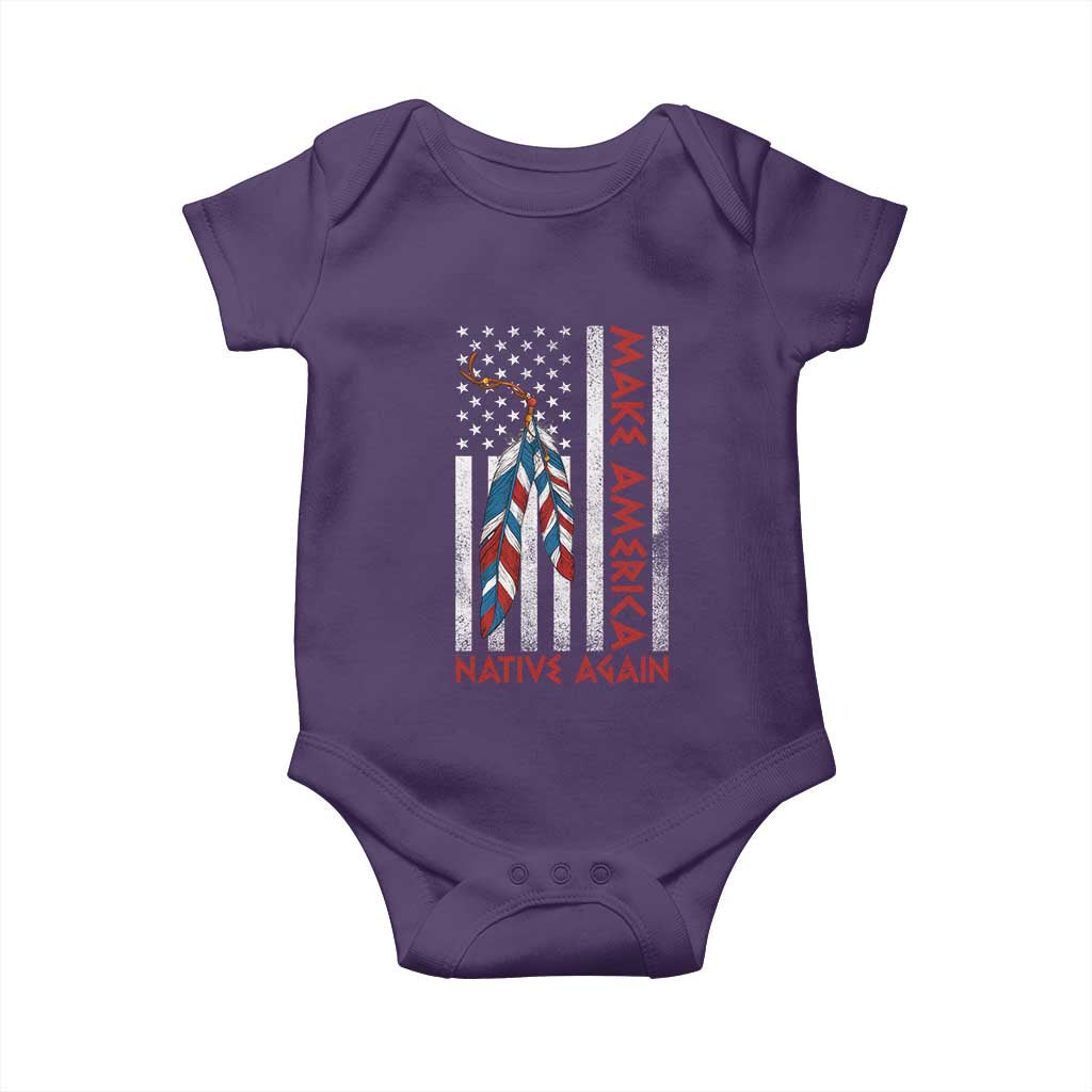 Make America Native Again Baby Onesie Indigenous Peoples Day USA Flag TS11 Purple Print Your Wear