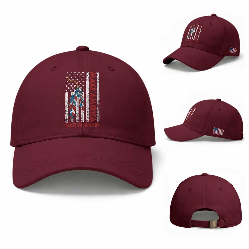 Make America Native Again Baseball Cap Indigenous Peoples Day USA Flag