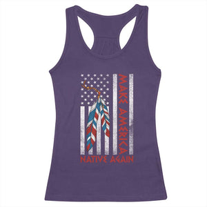 Make America Native Again Racerback Tank Top Indigenous Peoples Day USA Flag TS11 Purple Print Your Wear
