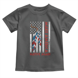 Make America Native Again Toddler T Shirt Indigenous Peoples Day USA Flag TS11 Dark Heather Print Your Wear