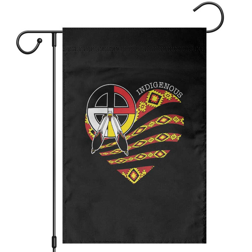 Indigenous Pride Native American Medicine Wheel Garden Flag TS11 Black Print Your Wear