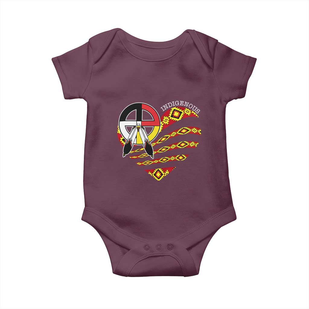 Indigenous Pride Native American Medicine Wheel Baby Onesie TS11 Maroon Print Your Wear